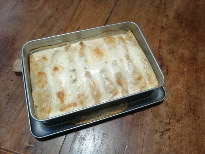 Cannelloni di crespelle funghi e prosciutto cotto