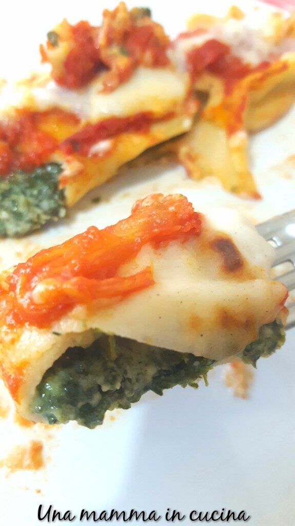 Cannelloni di spinaci al forno