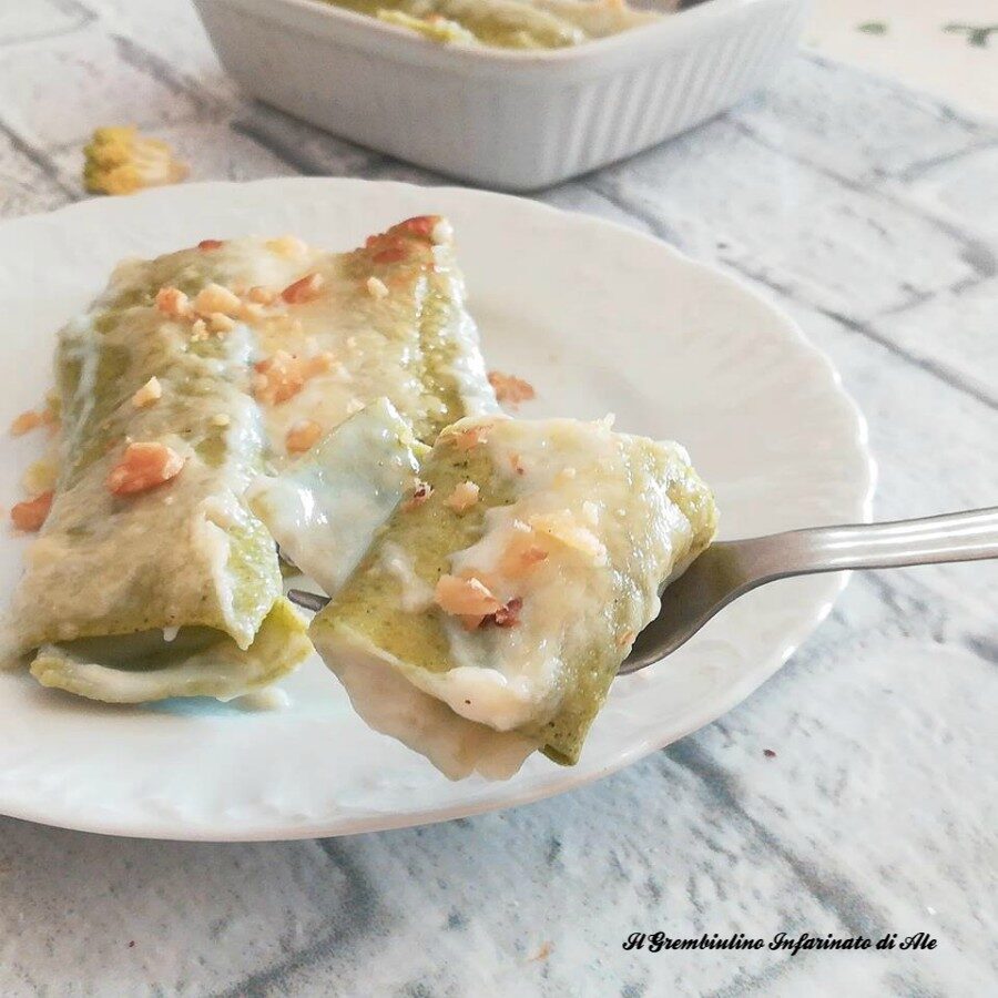 Cannelloni verdi broccoli e noci