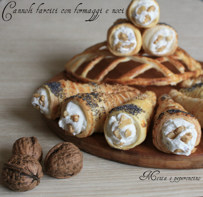 Cannoli farciti con formaggi e noci