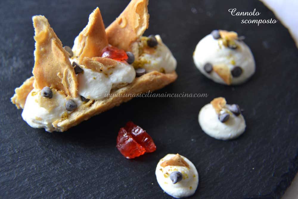 Cannolo scomposto alla ricotta