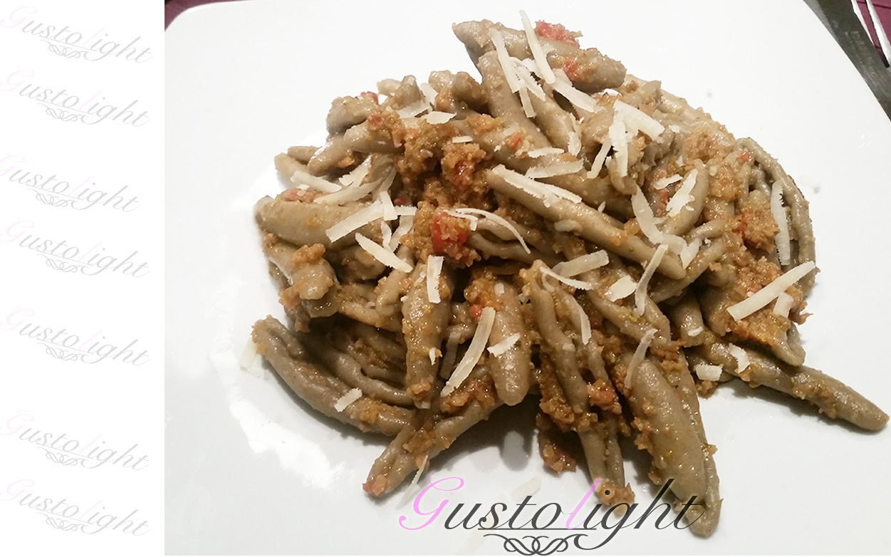 Capunti di grano arso  al sugo di verdure