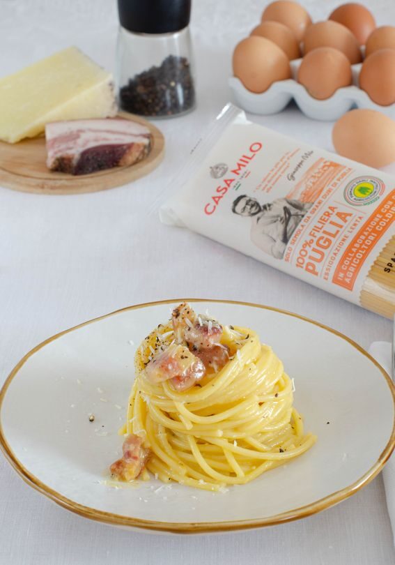 Carbonara con spaghettoni casa milo