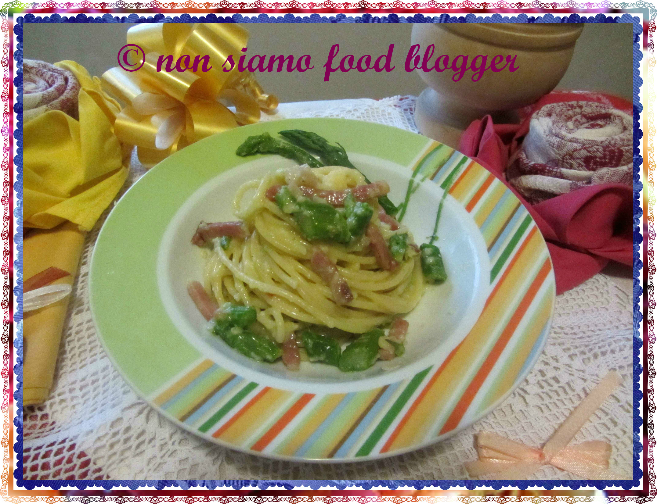 Carbonara di asparagi e speck