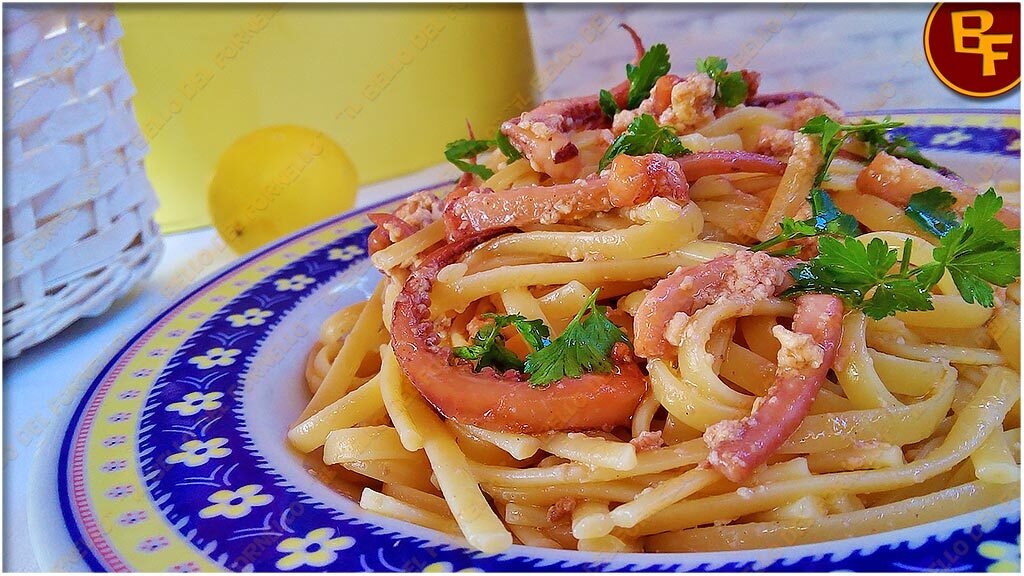 Carbonara di mare con polpo