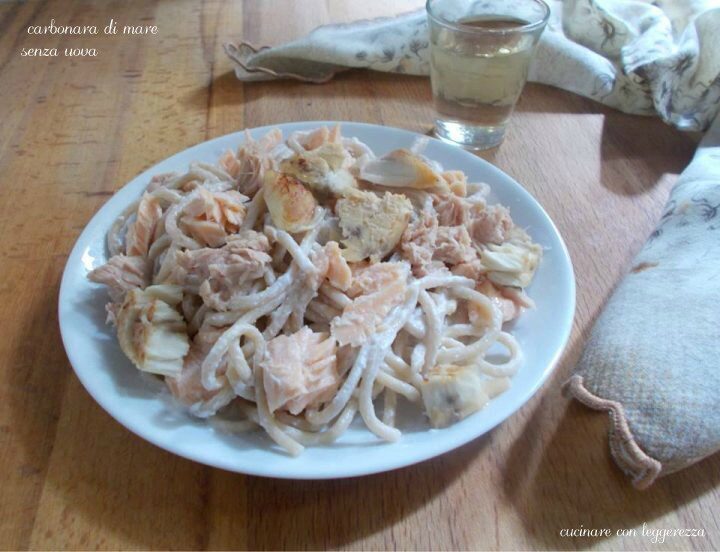 Carbonara di mare senza uova
