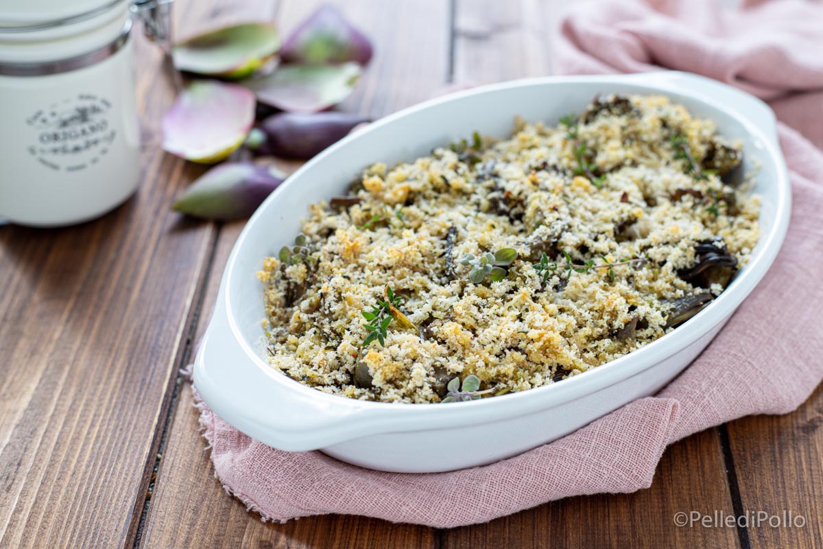 Carciofi al forno con pangrattato ed erbe aromatiche
