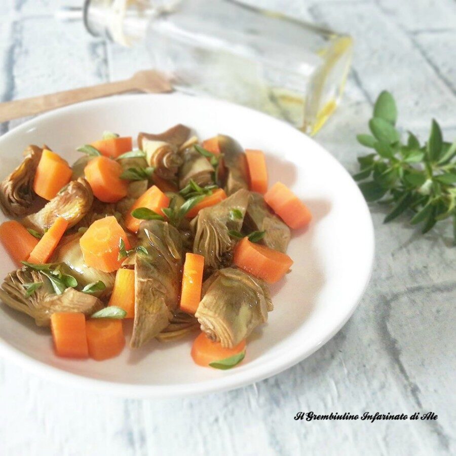 Carciofi con carote al limone