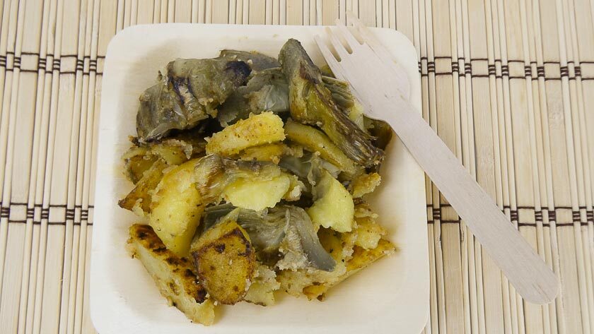 Carciofi e patate croccanti in padella