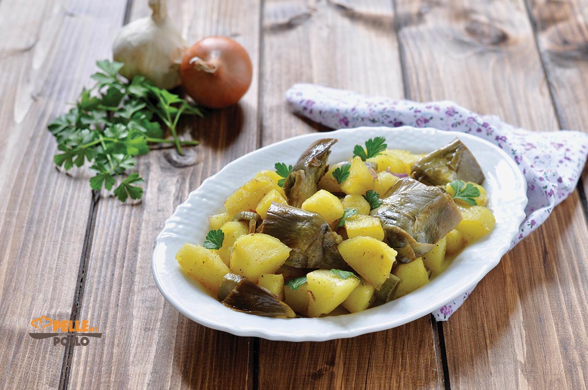 Carciofi e patate in padella