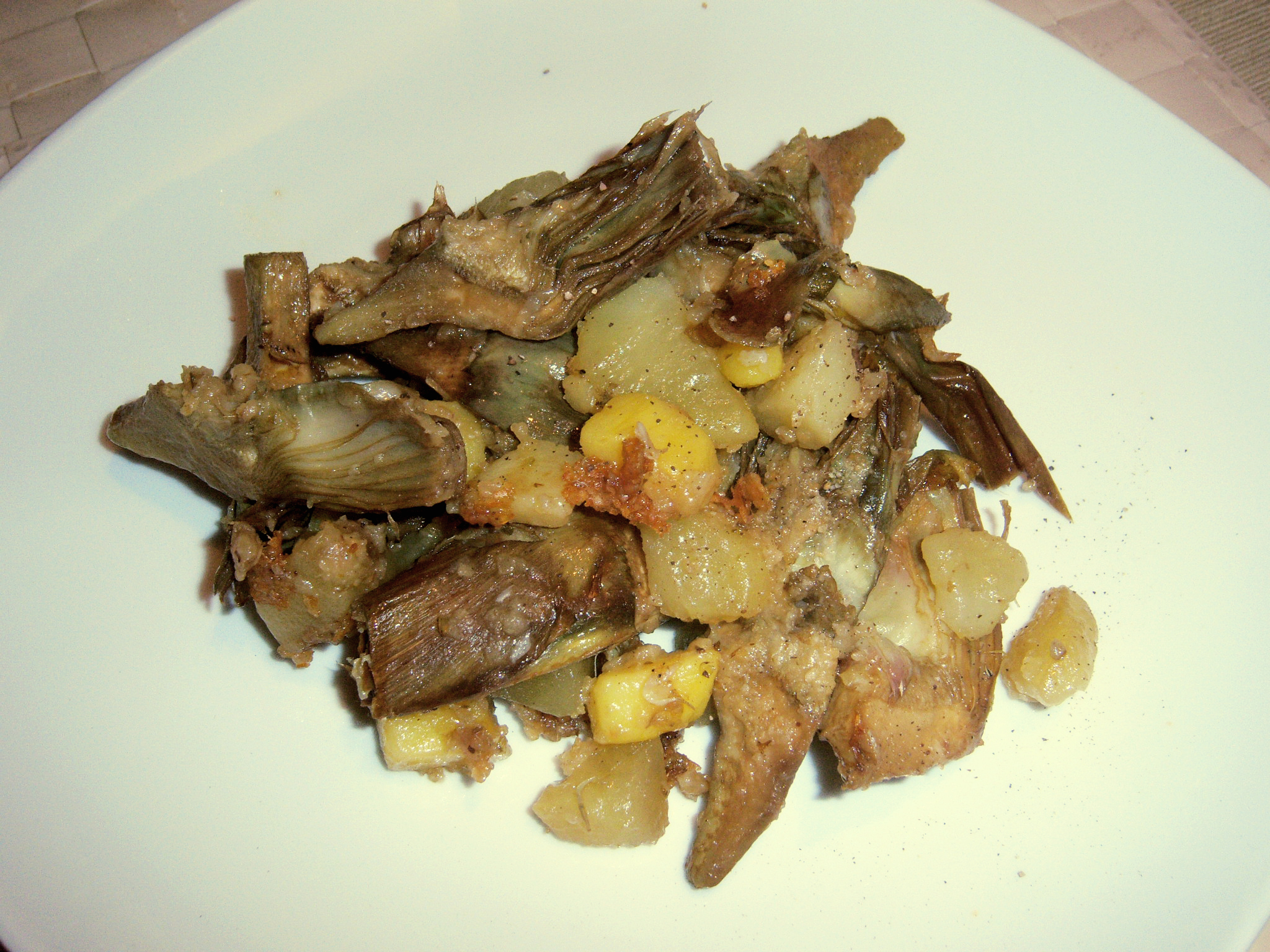 Carciofi e patate in padella