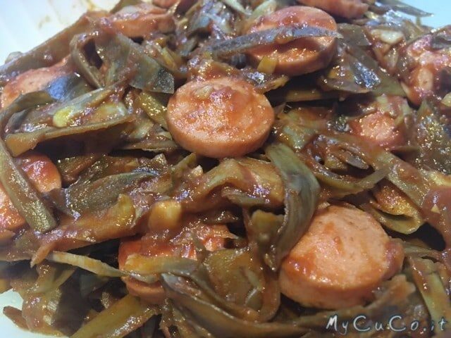 Carciofi e wurstel con il cuco