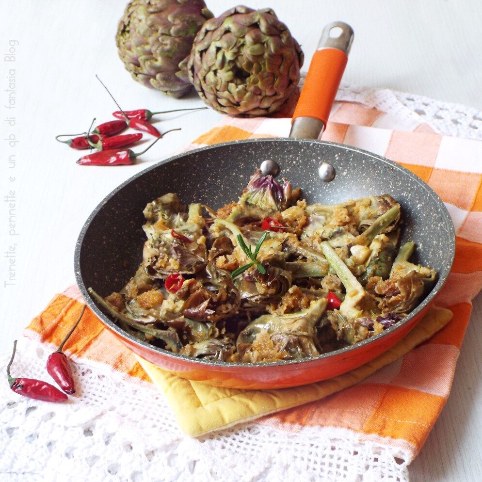 Carciofi gratinati in padella