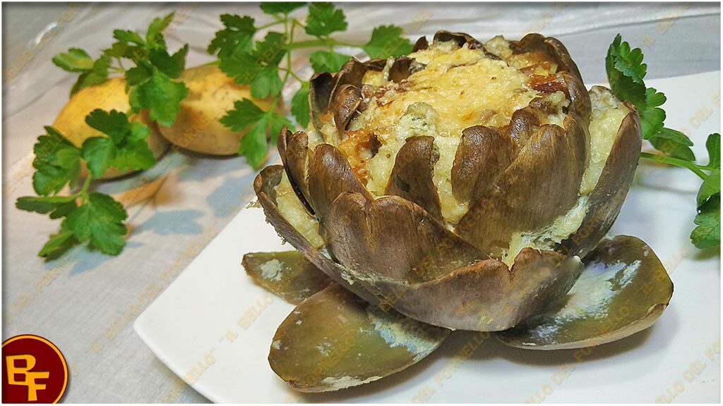 Carciofi ripieni con baccalà e patate