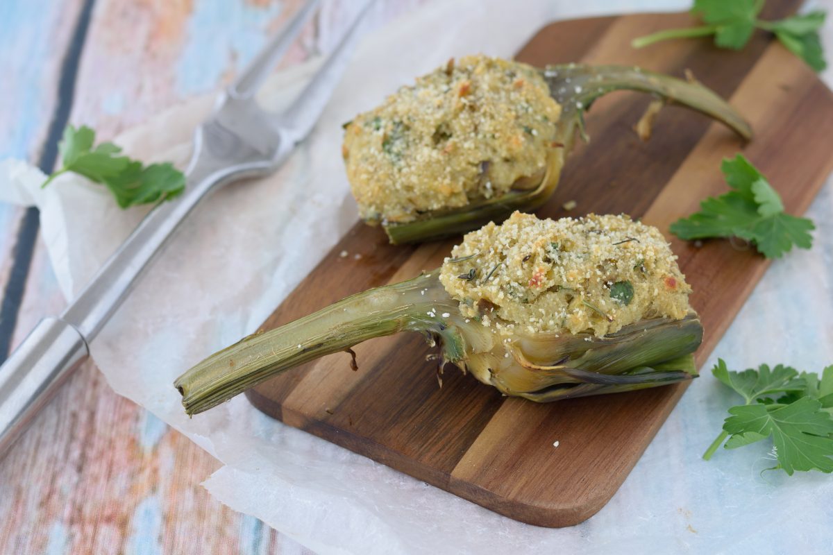 Carciofi Ripieni con Mollica (senza carne e senza uova)