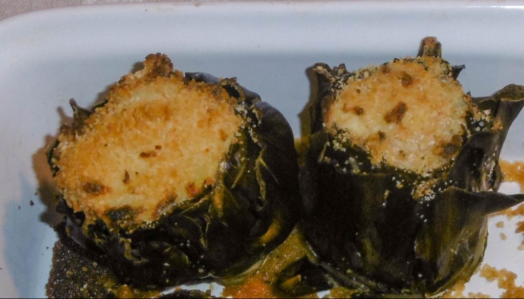 Carciofi ripieni con patate e formaggio