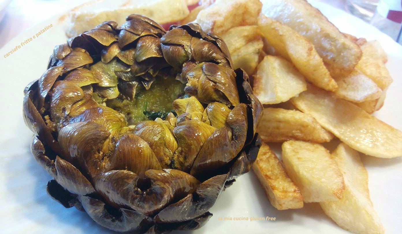 Carciofo fritto e patatine
