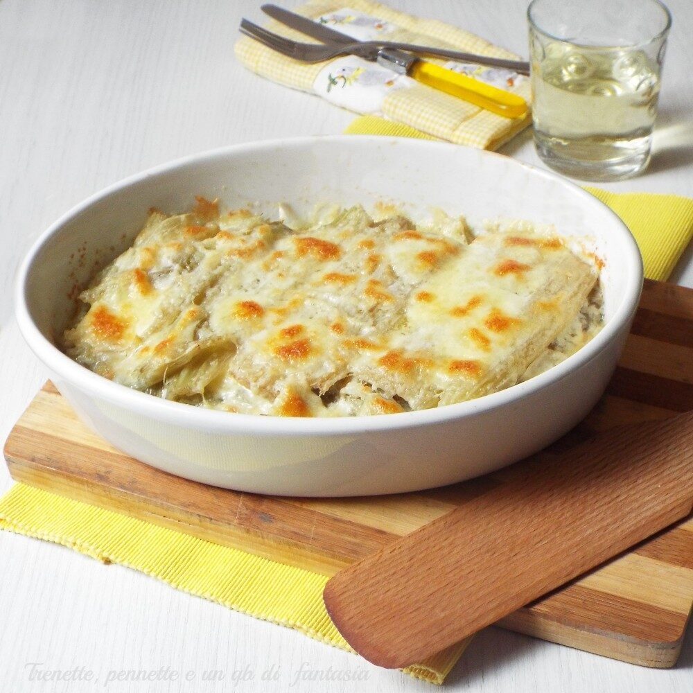 Cardi gratinati con mozzarella e gorgonzola