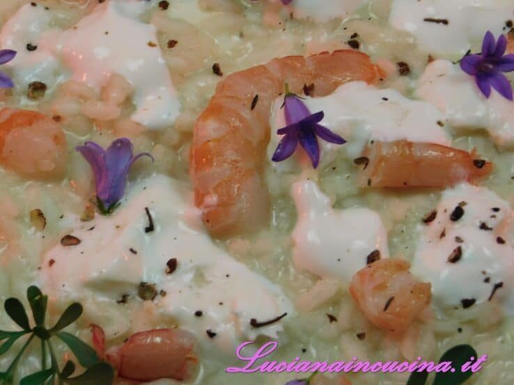 Carnaroli, burrata e gamberi