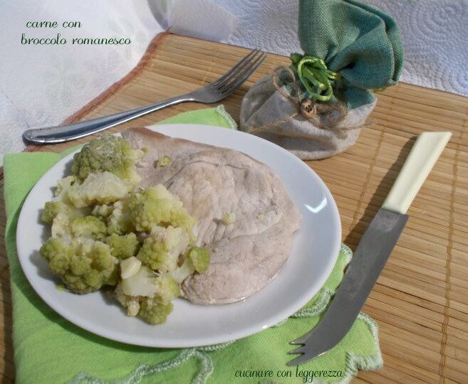 Carne con broccolo romanesco