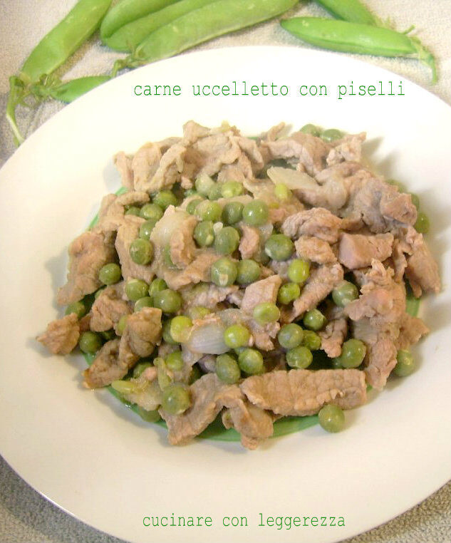Carne uccelletto con piselli