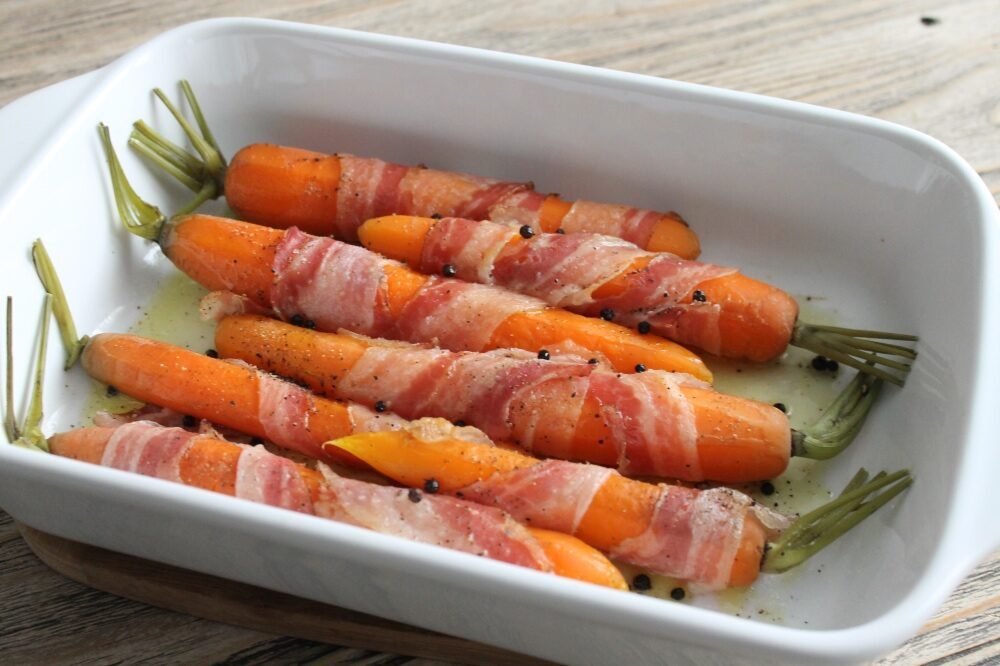 Carote al forno con speck