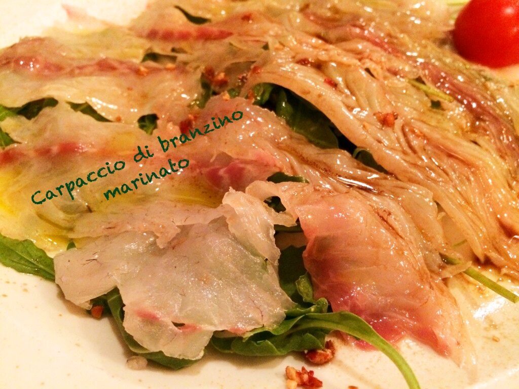 Carpaccio di branzino marinato