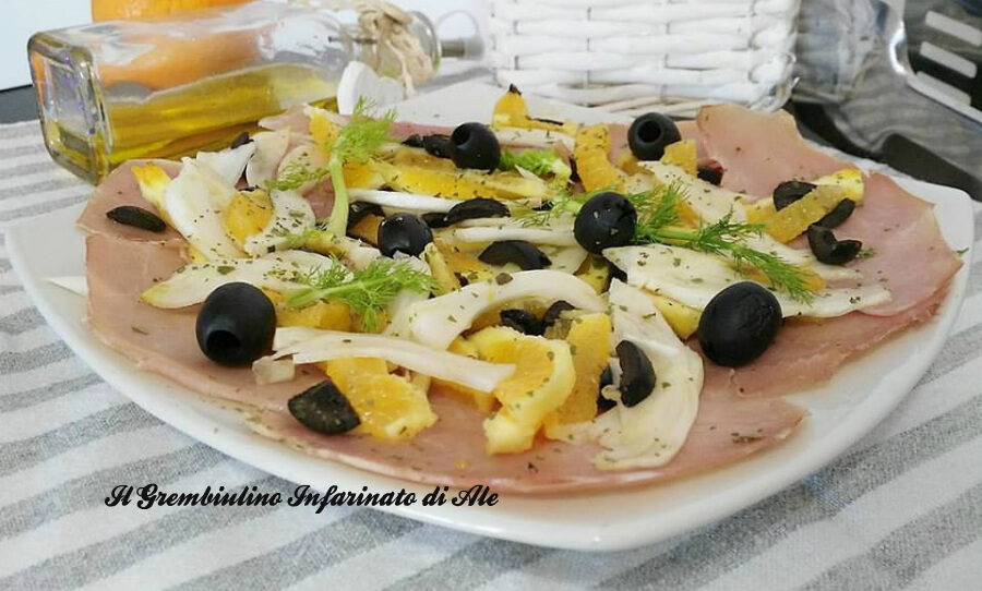 Carpaccio di spada con finocchi e arancia