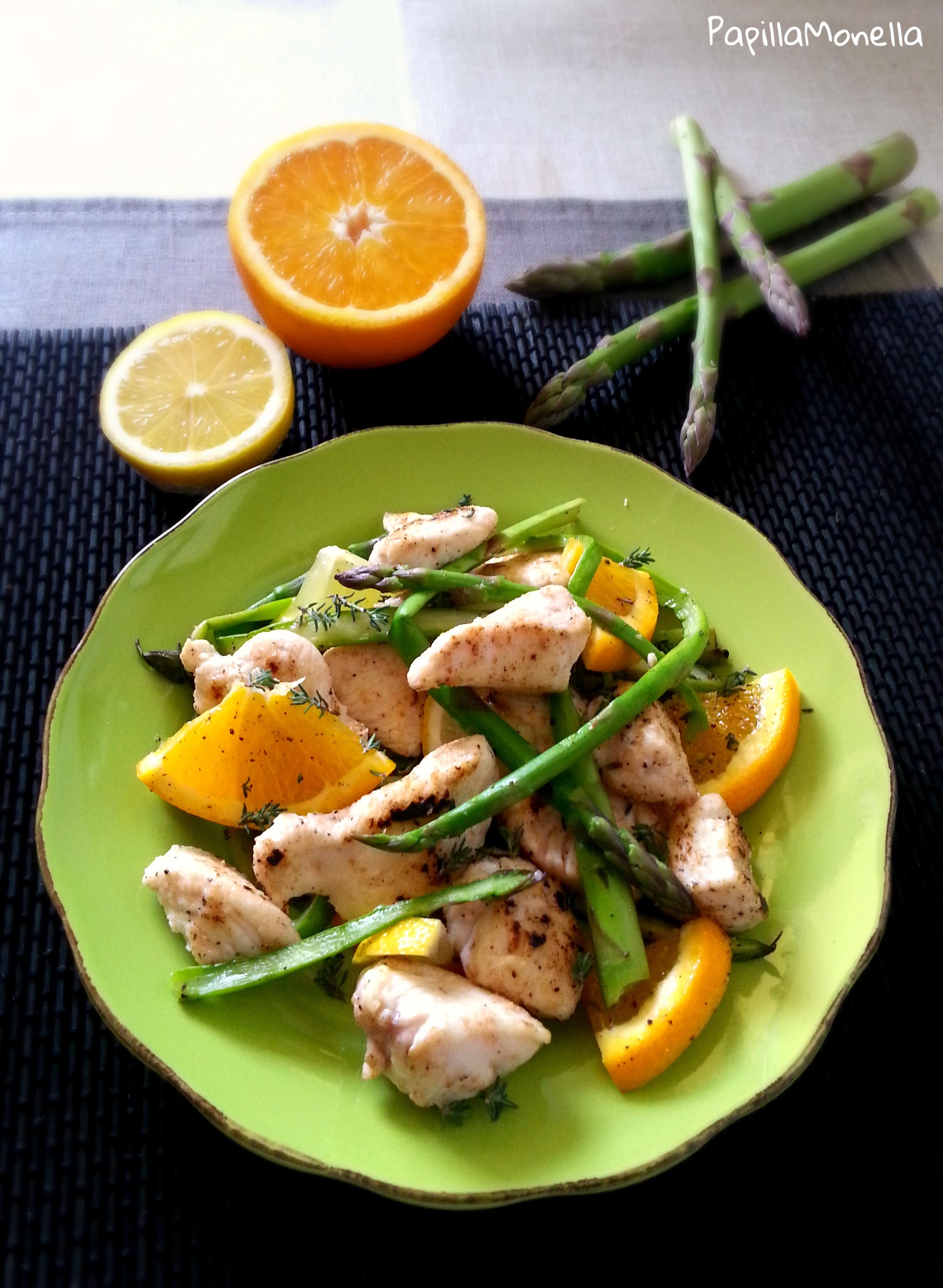 Cartoccio di pollo con asparagi e miele