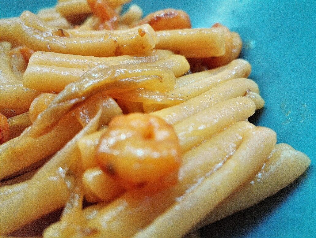 Casarecce belga e gamberetti