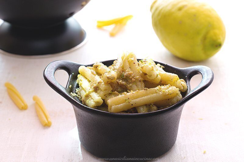 Casarecce pistacchio tonno e limone