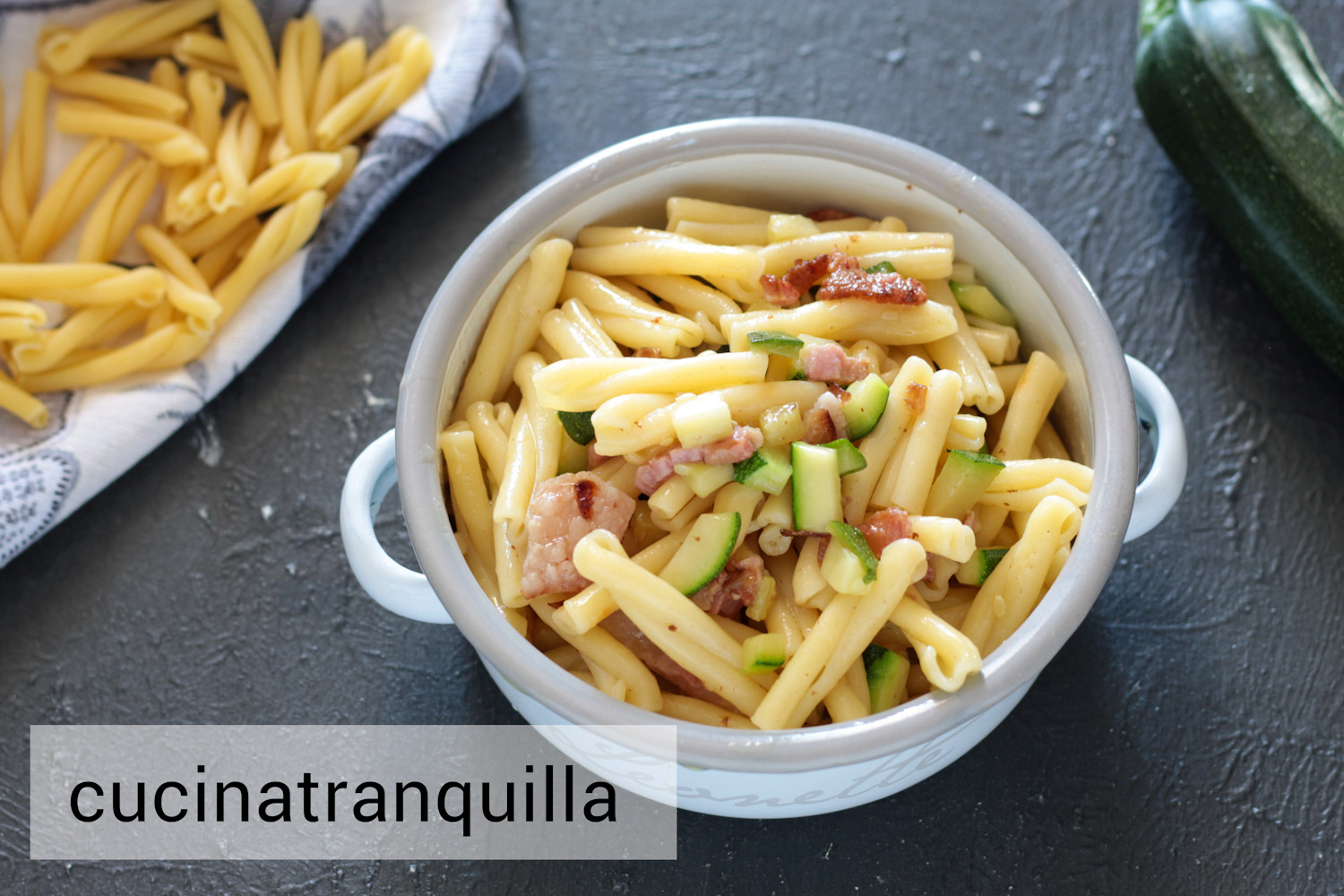 Caserecce con guanciale e zucchine
