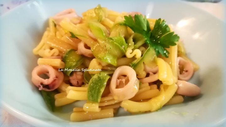 Caserecce con totani e zucchine