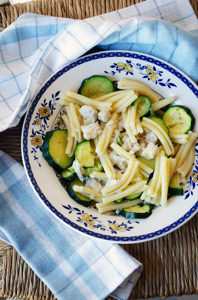 Caserecce con zucchine e nasello