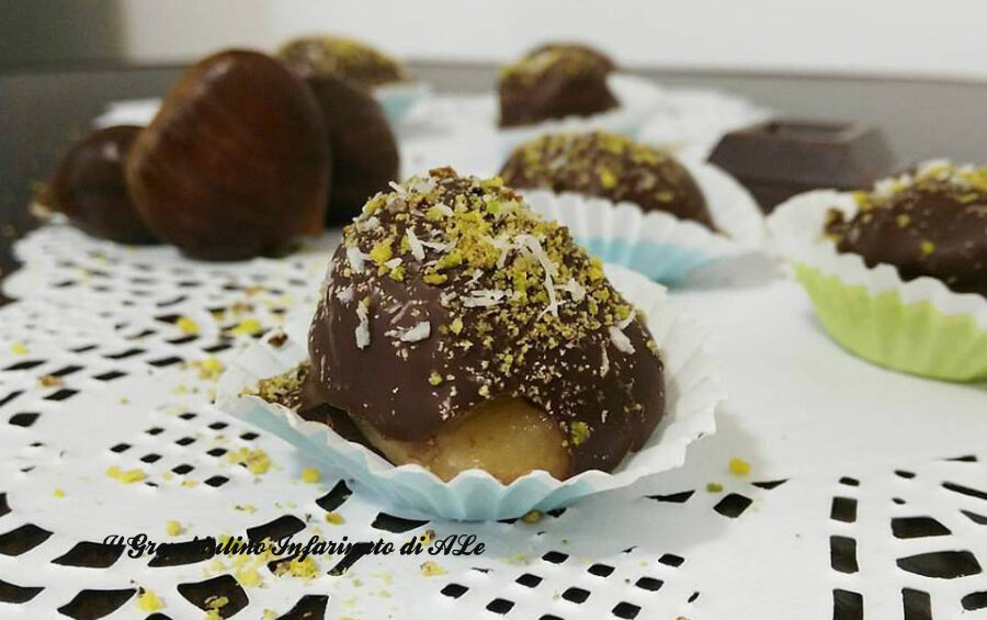 Castagne glassate al cioccolato