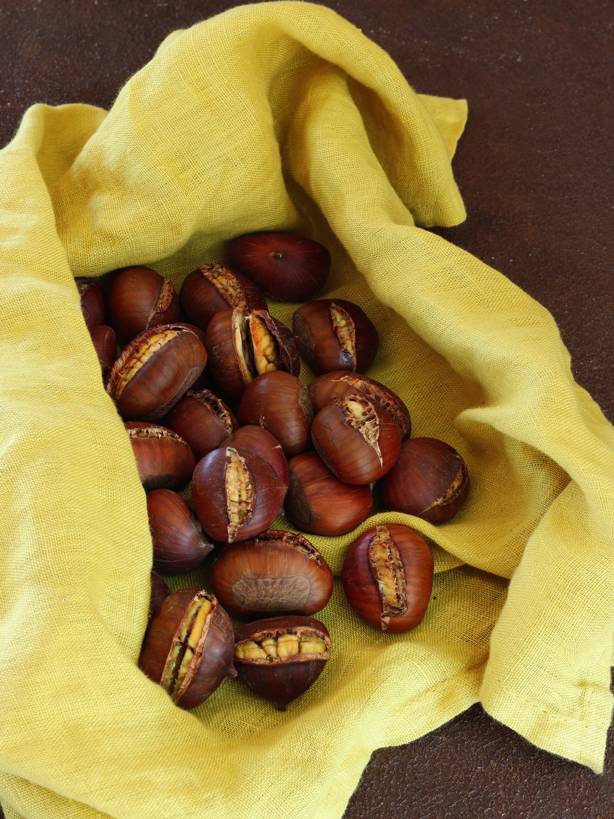 Castagne perfette cotte sul Sale Grosso