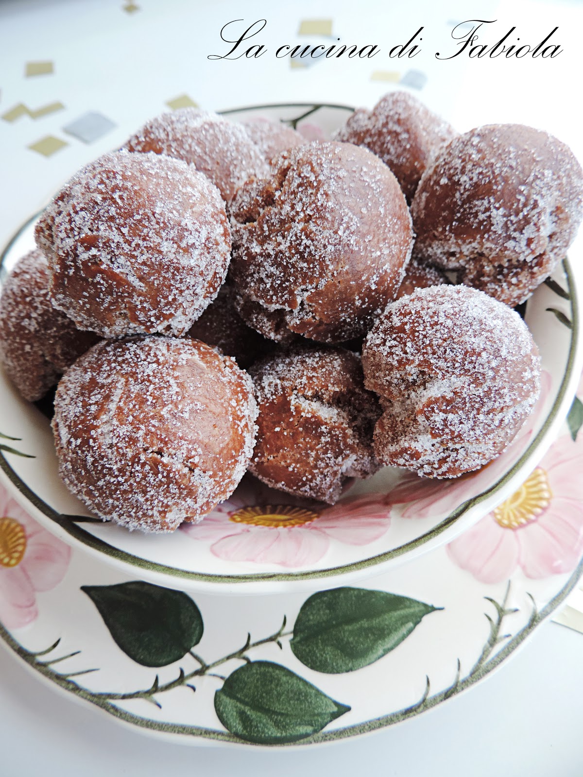 Castagnole al cacao con arancia e cannella (senza burro)