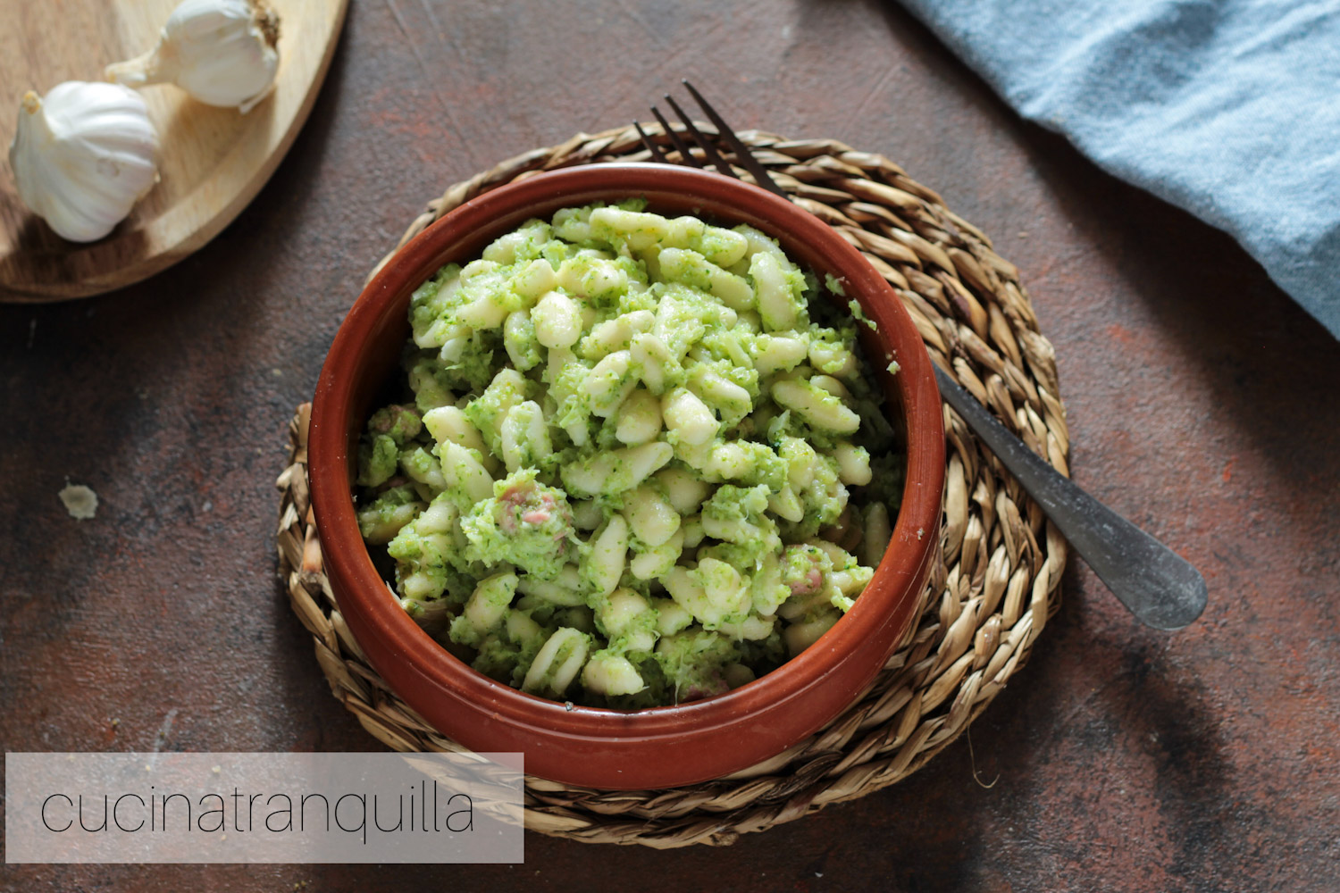Cavatelli in crema di broccoli e pancetta