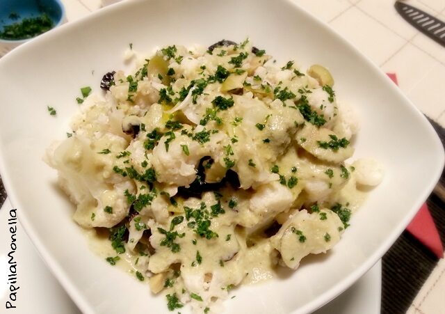 Cavolfiore con crema di olive