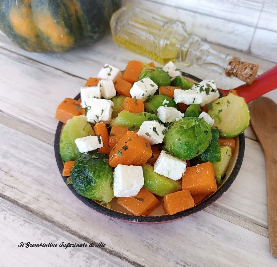 Cavolini con zucca e feta greca