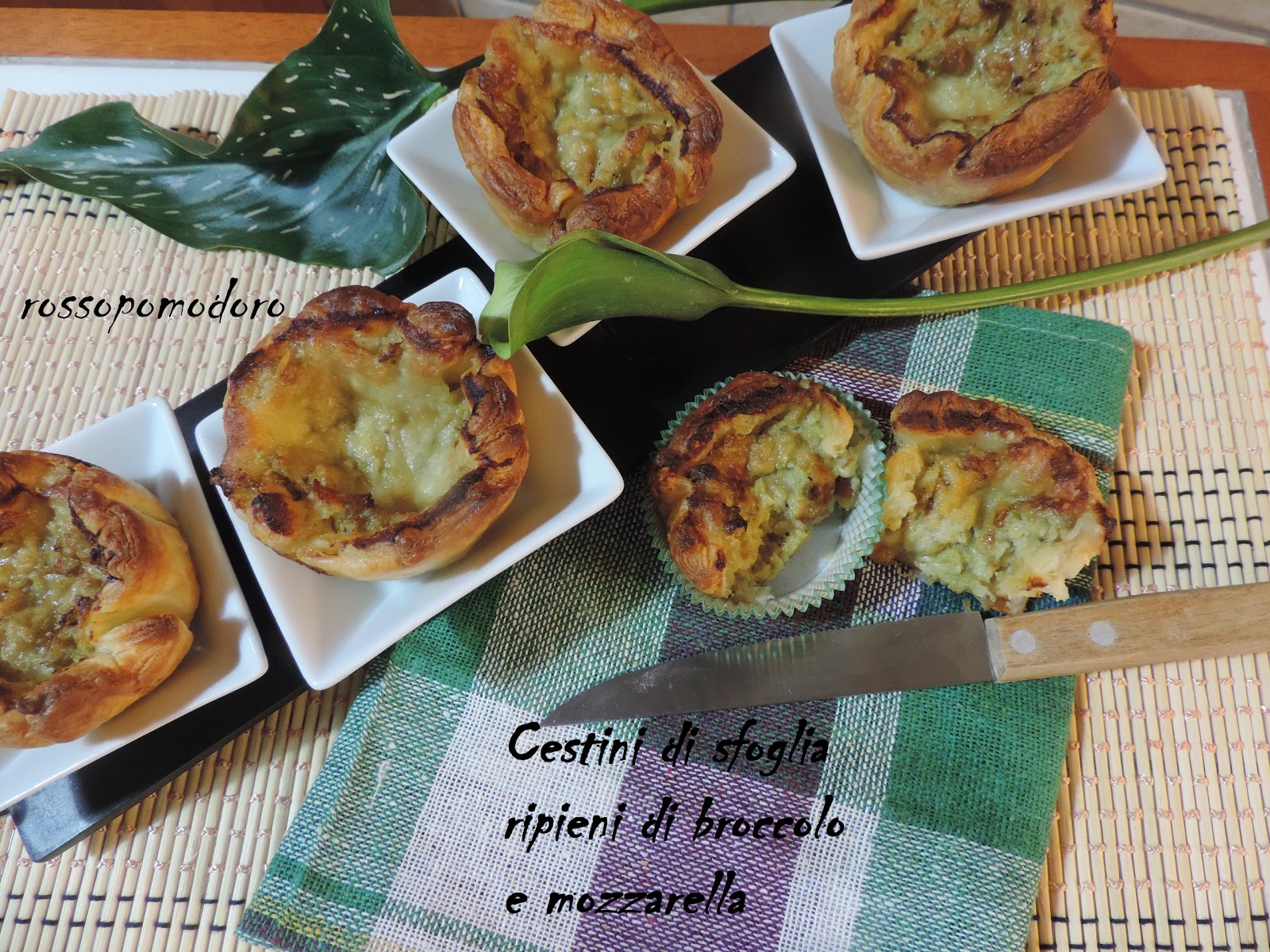 Cestini di brisèe farciti con broccolo e mozzarella