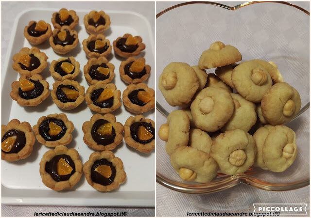 Cestini di frolla senza burro, senza uova, senza lattosio, ripieni di cioccolato fondente e clementine