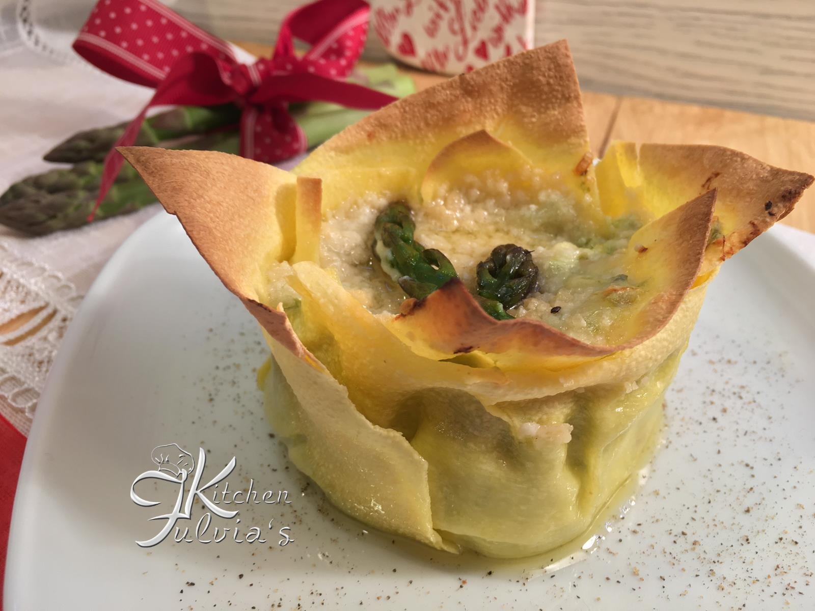 Cestini di lasagne agli asparagi e ricotta – videoricetta