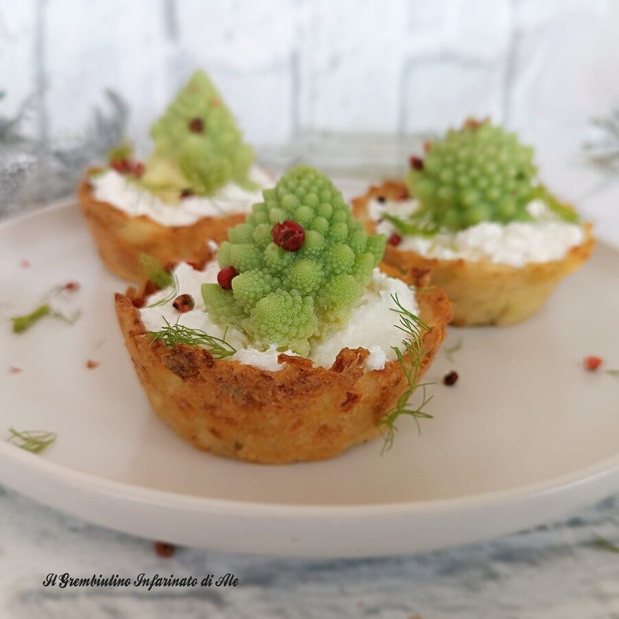 Cestini di patate con ricotta e broccoli