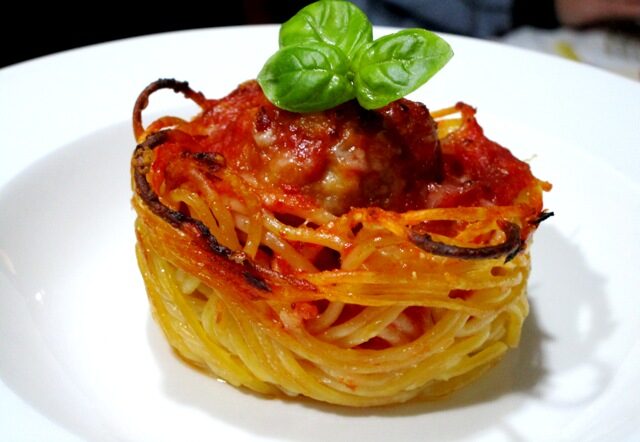 Cestini di spaghetti