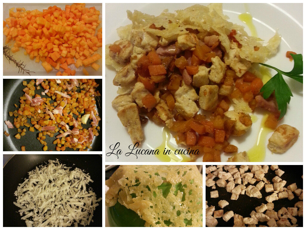 Cestini di tacchino con zucca e pancetta affumicata