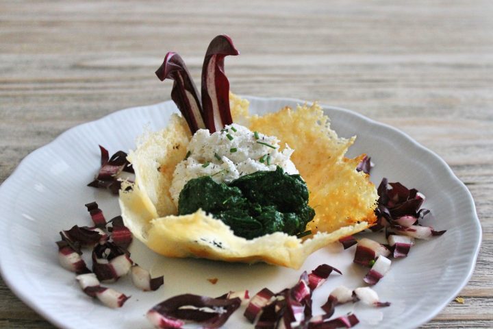 Cestino di baccalà e spinaci