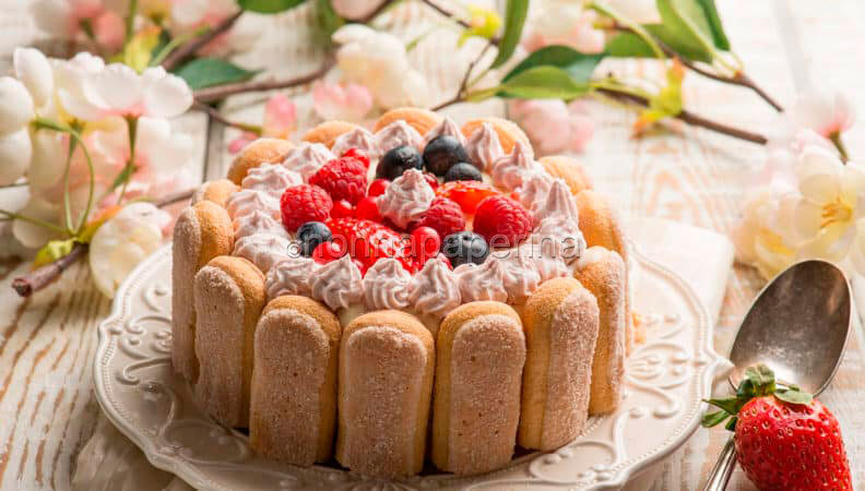 Charlotte con crema al mascarpone e frutti di bosco: incantevole bontà
