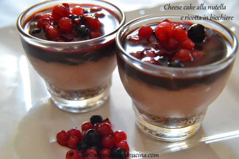 Cheese cake nutella e ricotta in bicchiere
