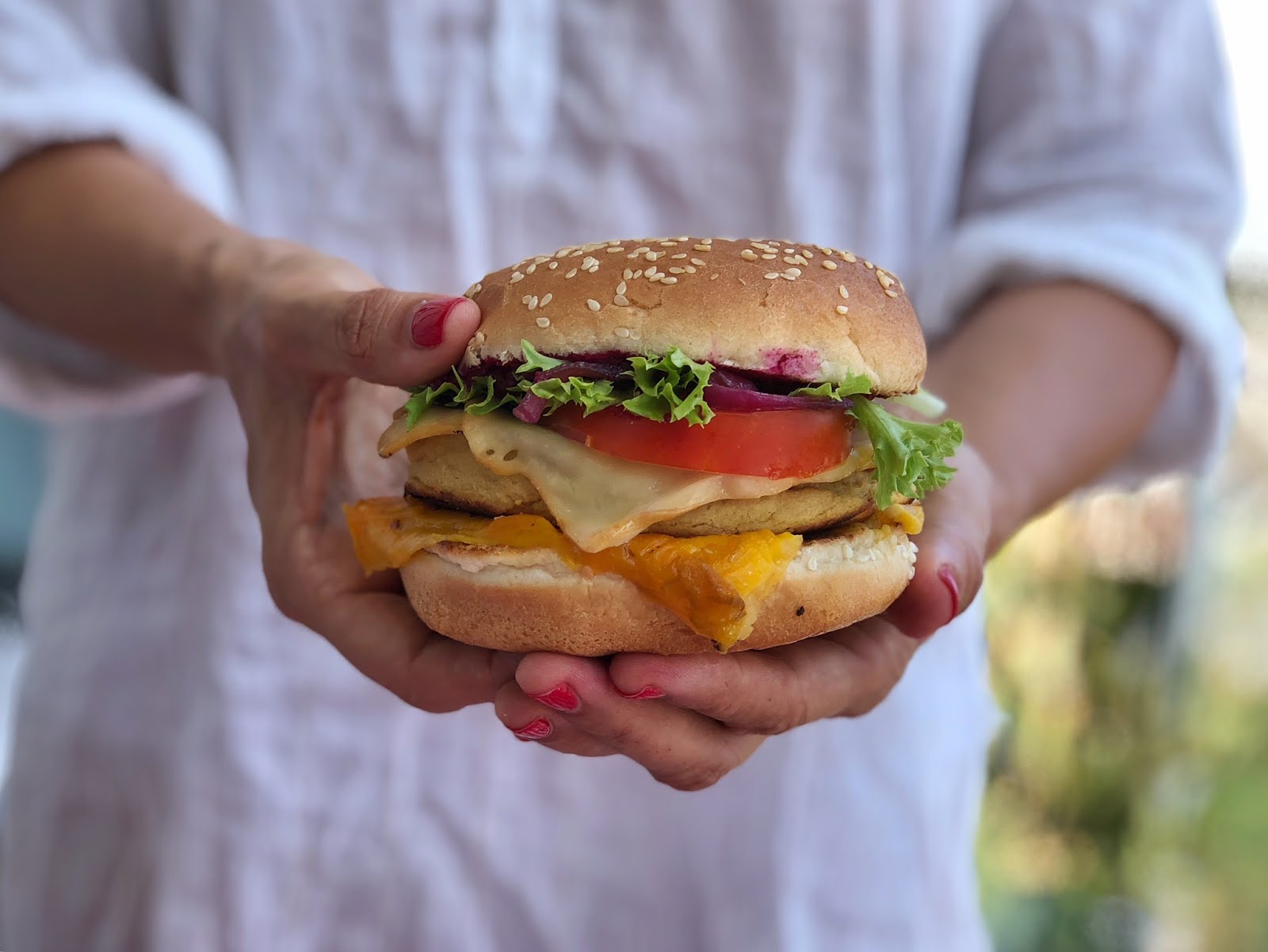 Cheeseburger di ceci, da leccarsi i baffi